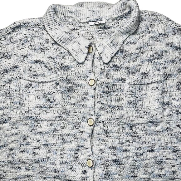 Sioni Womens Knit Cardigan Sweater XL Gray Blue Button Front Long Sleeve - Picture 7 of 10